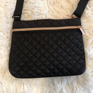 NWOT Black quilted crossbody bag
